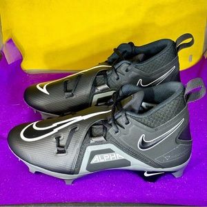 Nike Alpha Menace Pro 3 Shadow Black Football Cleats CT6649-010 Mens Size 10 New
